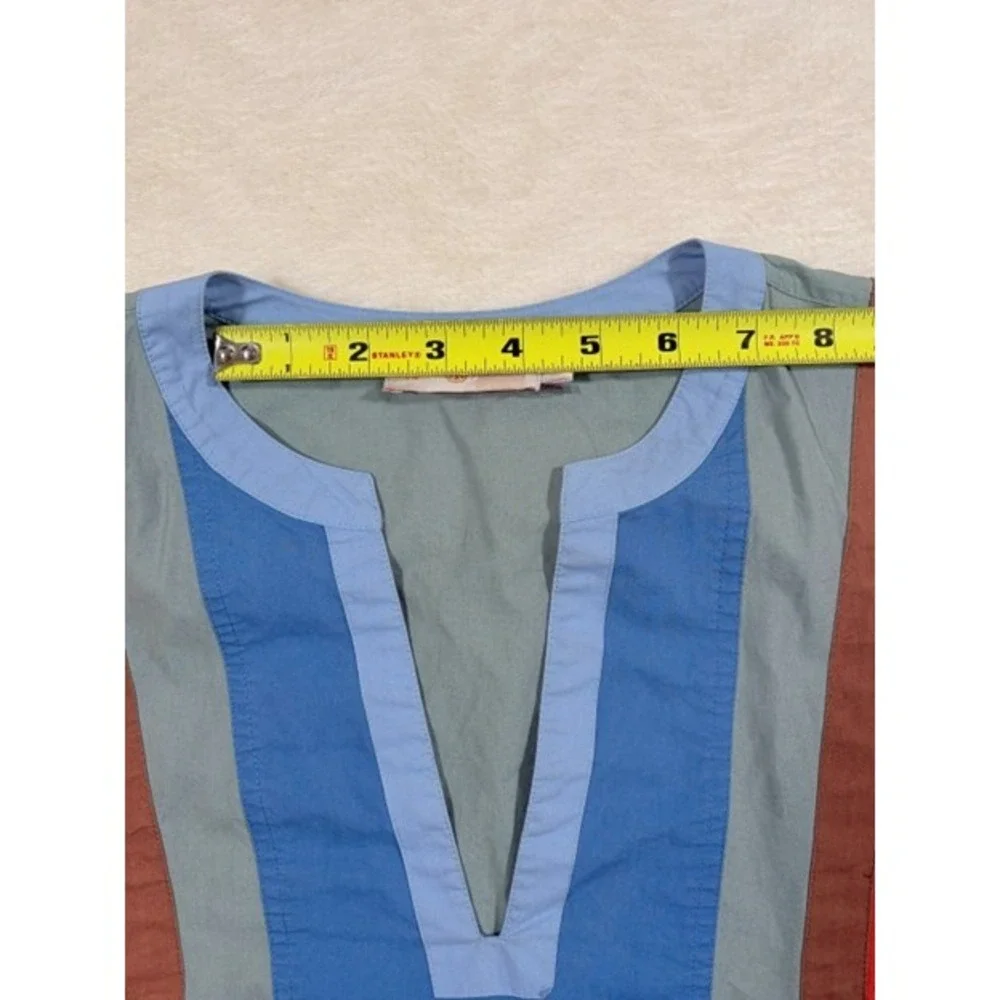 Tory‎ Burch Color-Block Poplin Tunic Top Womens Size 2